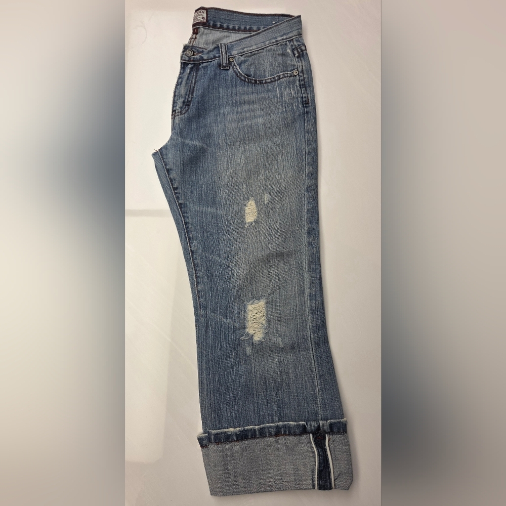 Kali Denim Light Blue Cropped Distressed Jeans